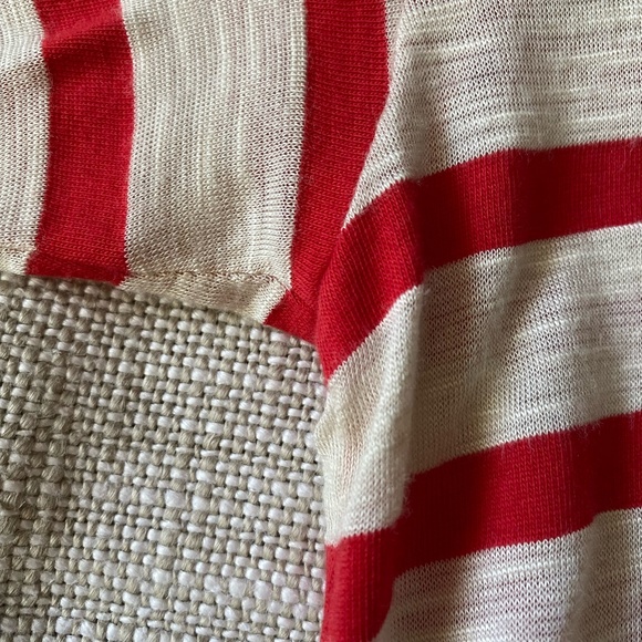 Zara Sequin Anchor Star Red/Ivory Stripe Nautical Beach Tunic Coverup Top.Sz-M - Picture 14 of 16